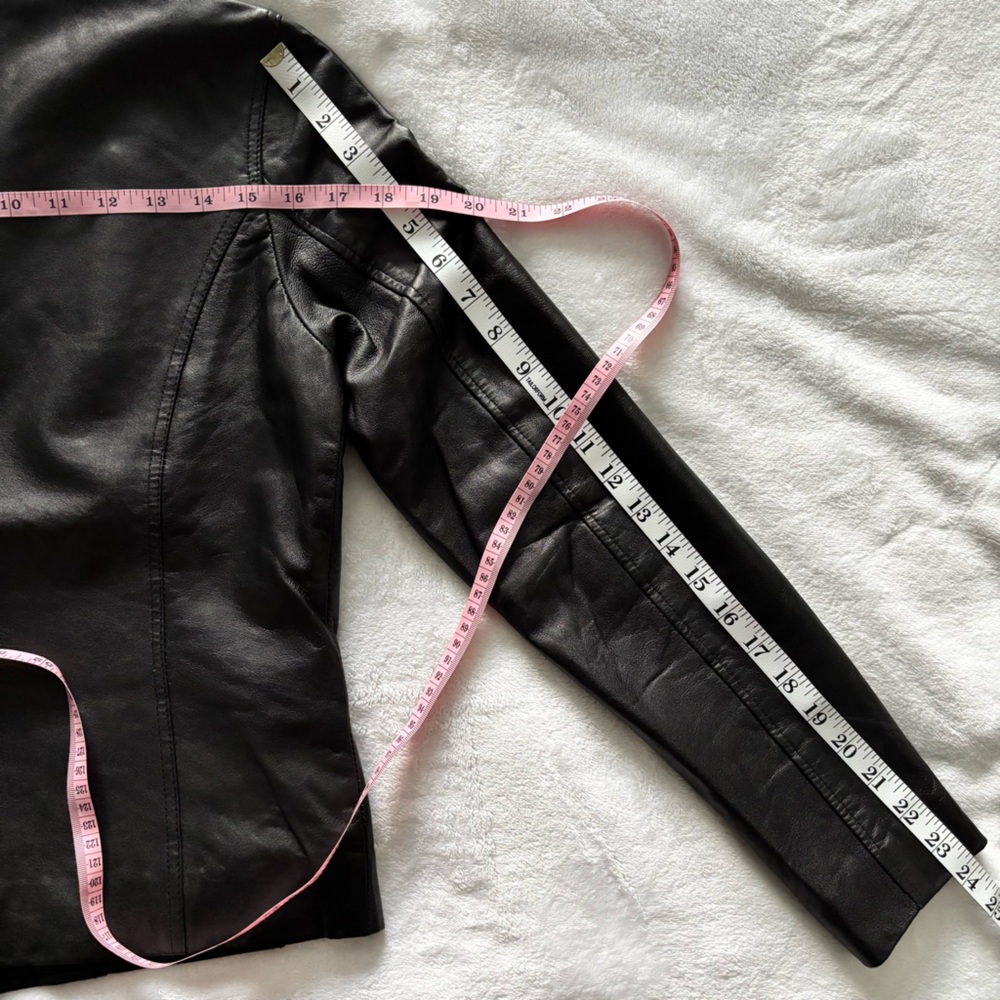 BOD & CHRISTENSEN Ariel Black Long Sleeve Genuine Leather Fitted Jacket--M - Picture 16 of 16